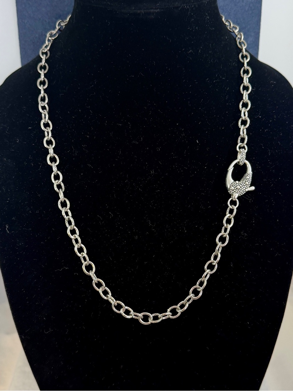 MICHAEL DAWKINS Sterling Silver Popcorn Cable Twist Link Chain Necklace 42g; 24”